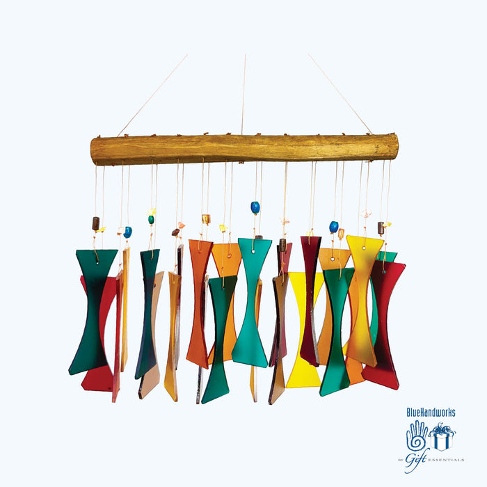 Gift Essentials Blue Handworks Line - Santa Fe Beaded Cast-Off Glass Chime