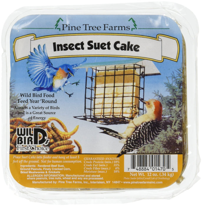 Pine Tree Farms 1470 Insect Suet Cake, 12 Ounce