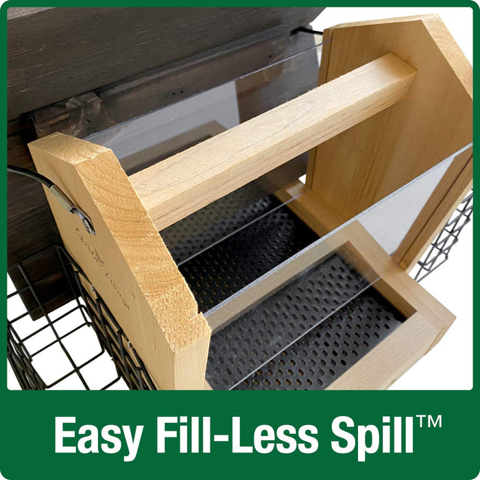 CEDAR HOPPER FEEDER W/SUET CAGES