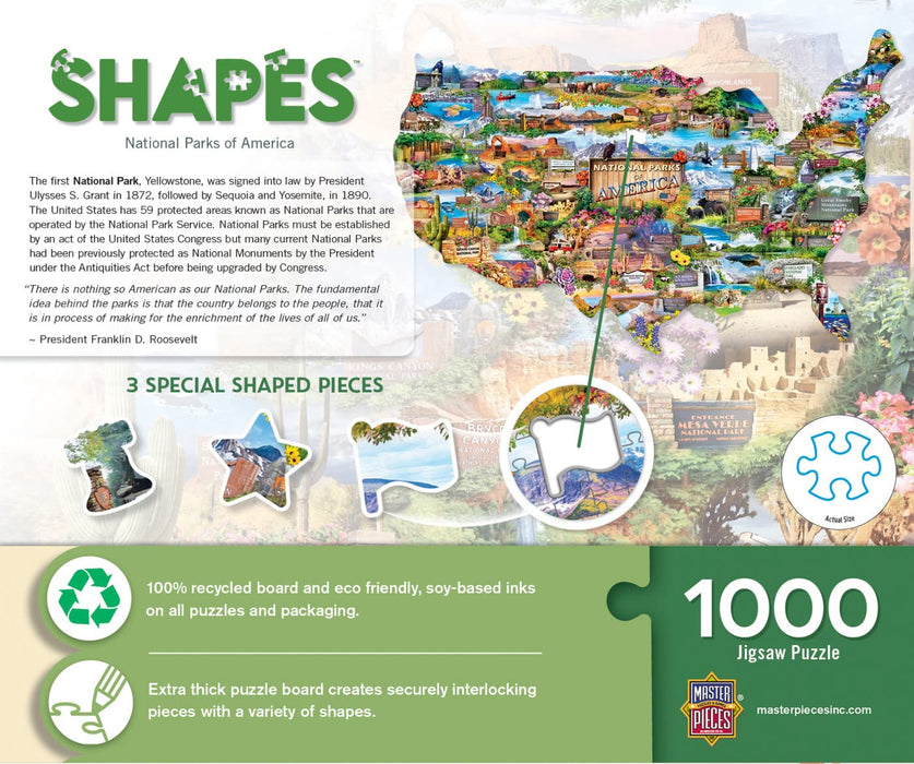 MasterPieces Puzzles National Parks USA Shaped Puzzle 1000pc