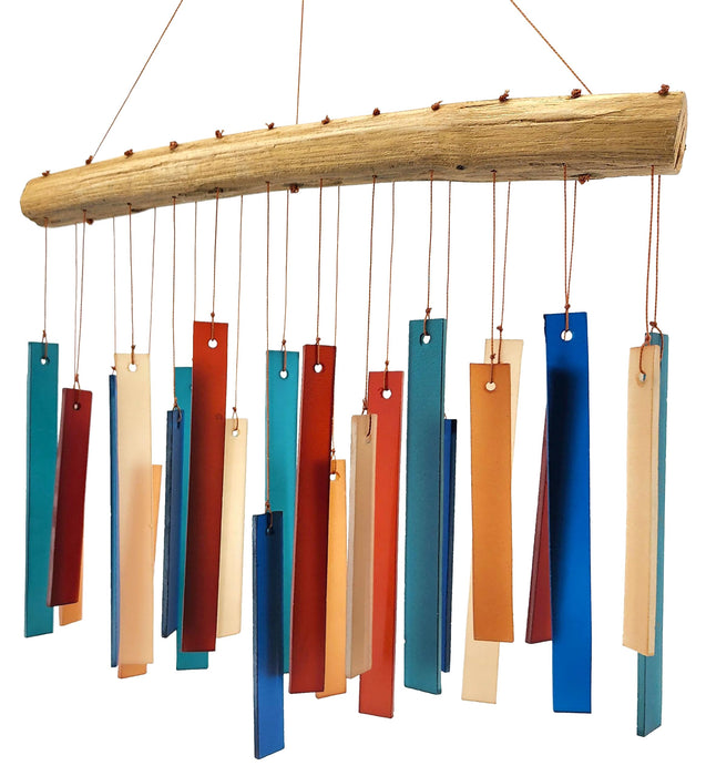 Gift Essentials Blue Handworks Line - Retro Driftwood Glass Chime