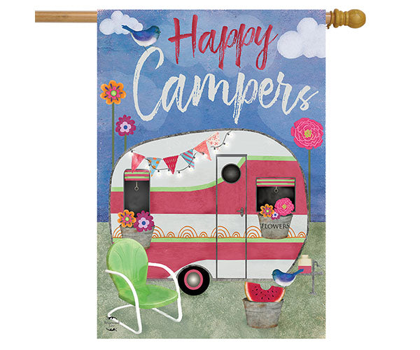 Camping Weather House Flag