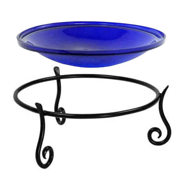 Achla Designs 14" Cobalt Blue Crackle Birdbath- Short Stand II