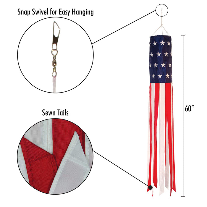 60 U.S. Embroidery Flagsock