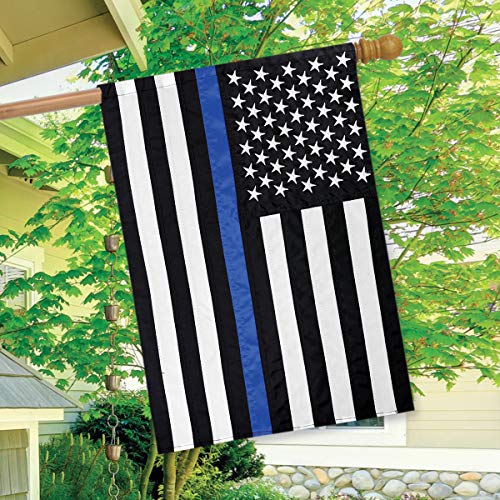 Thin Blue Line Embroidered House Flag