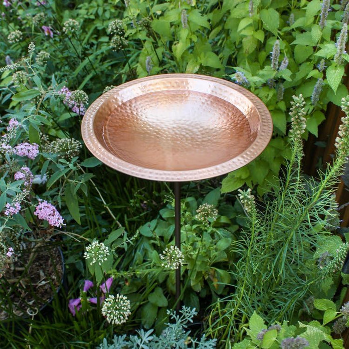 Achla Designs Hammered Solid Copper Birdbath- Stake