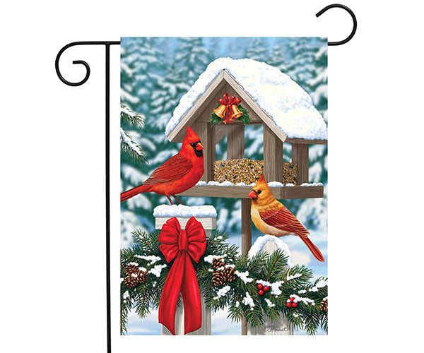 Cardinals Christmas Feast Garden Flag