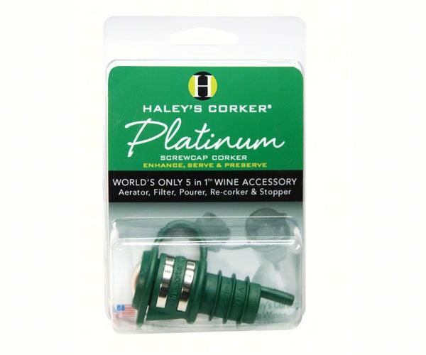 Haleys Corker 5 in 1 Wine Tool Platinum Screwcap Green Clamshell