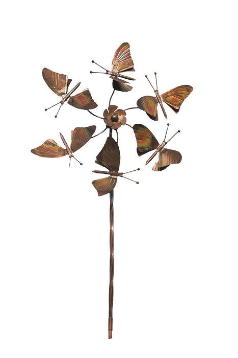 Fluttering Butterflies Flamed Copper Staked KD