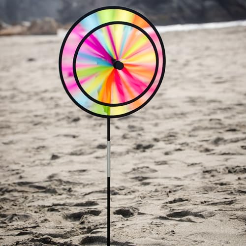 In the Breeze Wheel Spinner with Flag, Outdoor Wind Spinner Décor