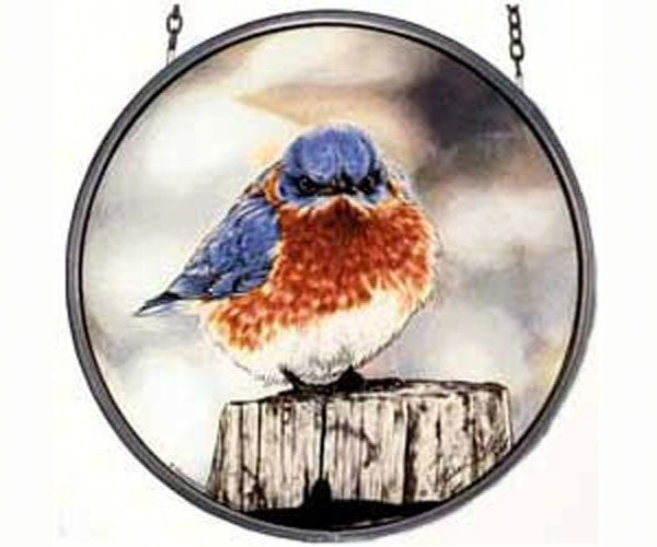 MI Hummel/Glassmasters 6-1/2-Inch Mad Bluebird Stained Glass Suncatcher