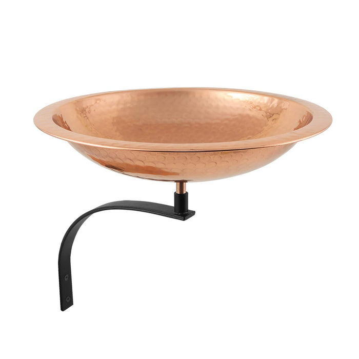 Achla Designs Hammered Copper Birdbath w/ Rim- Wall Mount Bracket