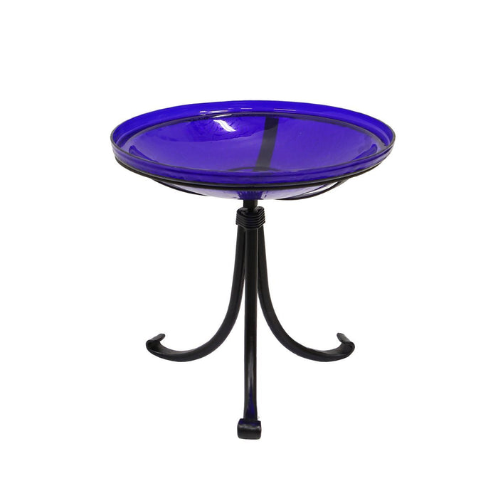 Achla Designs 14" Cobalt Blue Crackle Birdbath- Tripod Stand