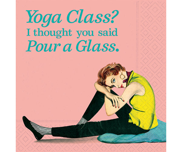 Yoga Class Pour A Glass Cocktail Napkins