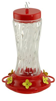 AUDUBON SWIRL GLASS HUMMINGBIRD FEEDER