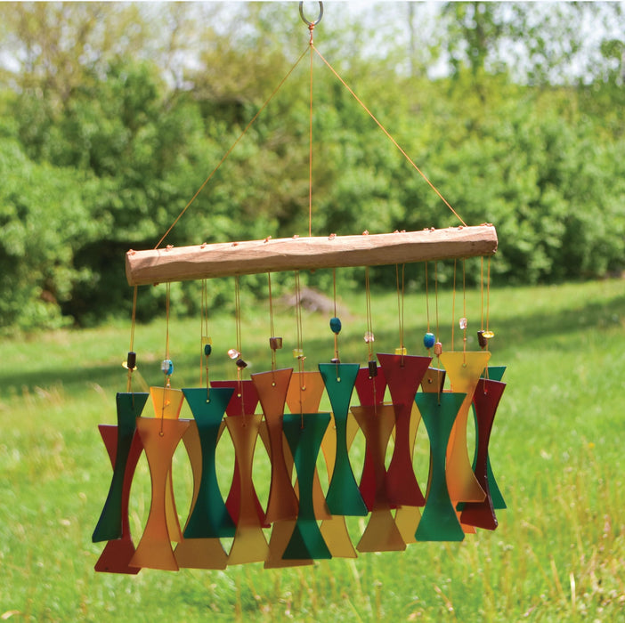 Gift Essentials Blue Handworks Line - Santa Fe Beaded Cast-Off Glass Chime