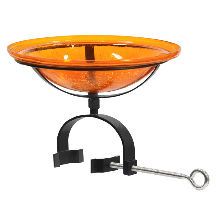 Achla Designs 12" Mandarin Crackle Birdbath- Over Rail Bracket