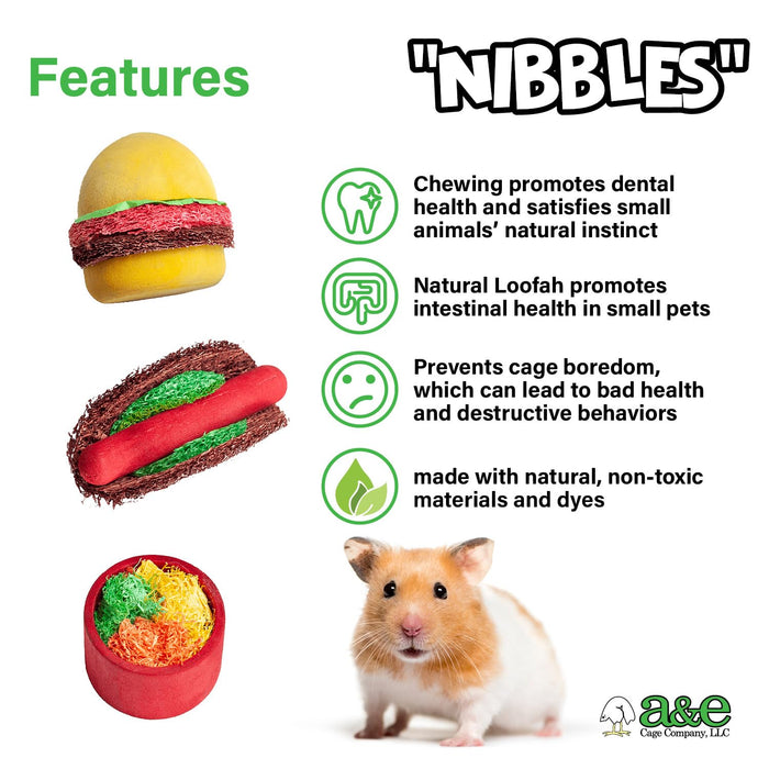 NIBBLES WOOD LOOFAH SUMMER COOKOUT CHEW TOY