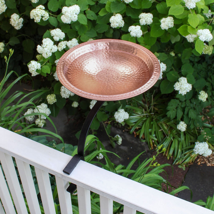 Achla Designs Hammered Solid Copper Birdbath- Rail Mount Bracket