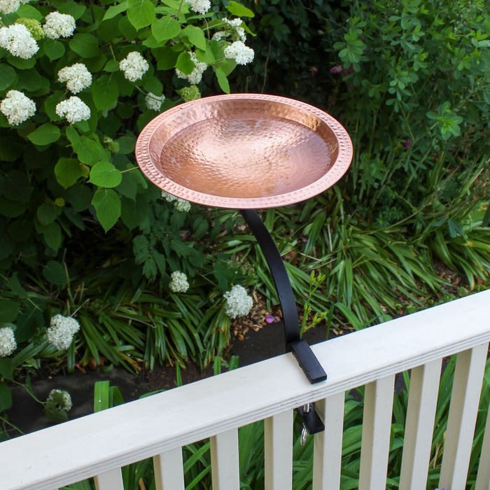 Achla Designs Hammered Solid Copper Birdbath- Rail Mount Bracket