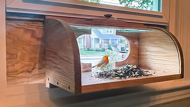 Coveside In-House Breadbox Window Bird Feeder with Mirror  27500