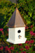 Copper Songbird Bird House - White with Brown Copper Roof