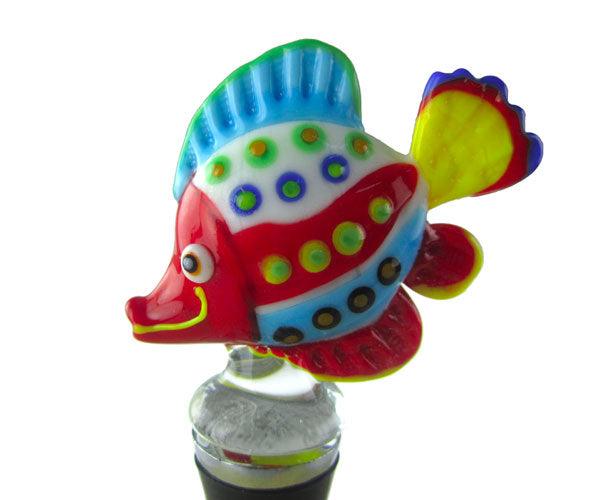 Glass Spotted Tropical Fish Bottle Stopper