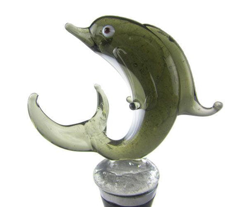 Glass Dolphin Bottle Stopper