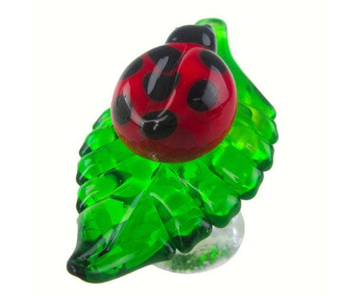 Glass Lady Bug On Leaf Bottle Stopper