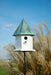 Copper Songbird Deluxe Bird House - White with Verdi Copper Roof