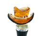 Glass Bottle Stopper Cowboy Hat Brown