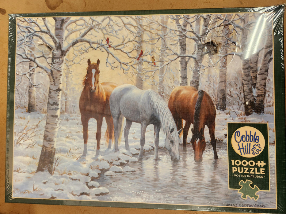 Cobble Hill Winter Trio 1000 piece Puzzle - The Bird Shed