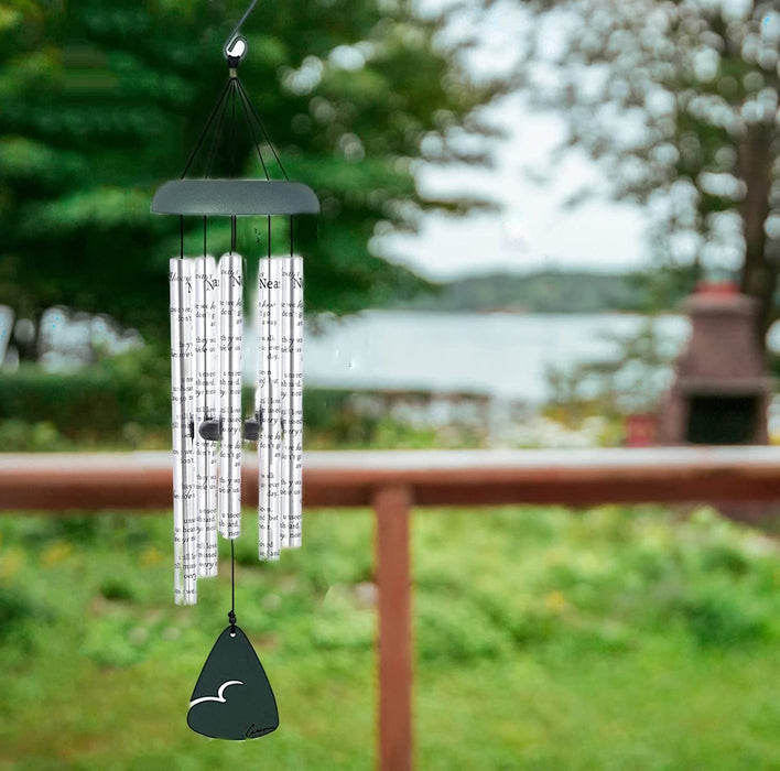 Naturesroom Sympathy Wind Chime for Mom Dad - Bereavement Gift,  Always Near Sonnet Memorial Wind Chime and Memorial Stepping Stone - Sympathy Gift for Loss of Loved One