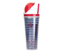 Slurp N' Snack Tumbler For Snack & Drink Stripes & Anchors