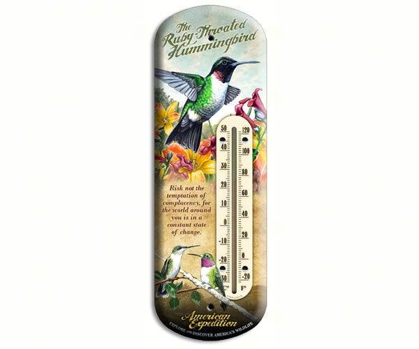 Hummingbird Tin Thermometer