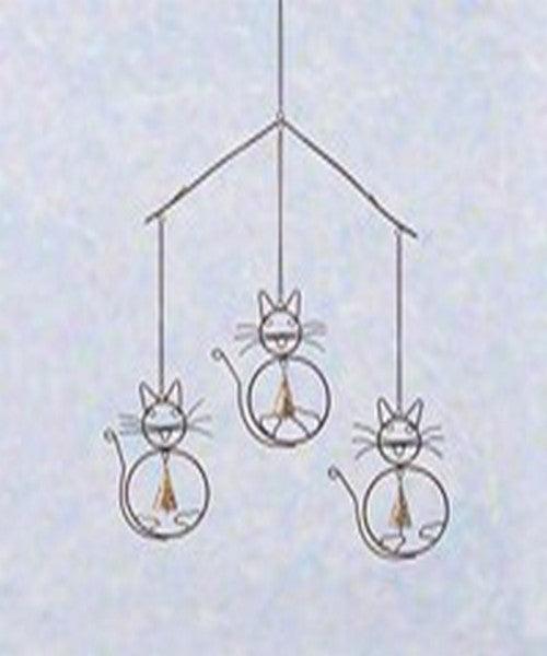 Cats with Bells Flamed Hanging Wind Chime