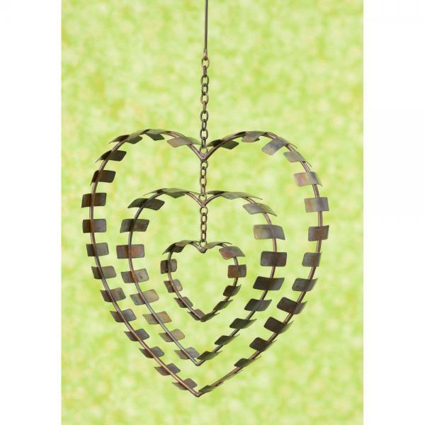 Hanging Concentric Heart Flamed Finish