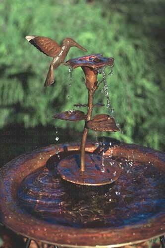 Copper Dripper Fountain Hummingbird