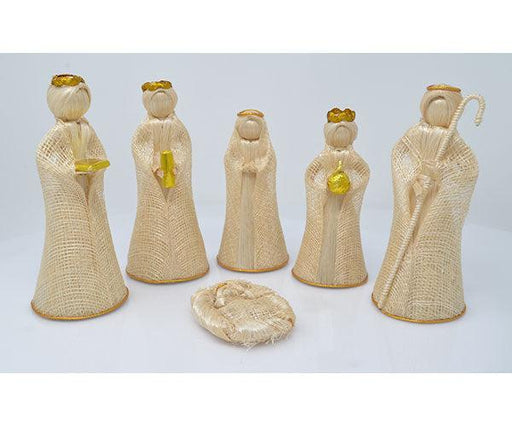 6 inch Nativity Set Gold Trim Set of 6 Figurines
