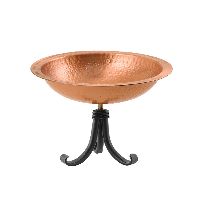 Achla Designs Hammered Solid Copper Birdbath with Tripod Stand