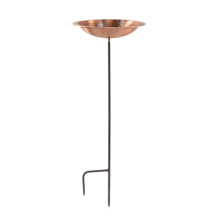 Achla Designs Hammered Solid Copper Bowl w/ Rim w/ Stake