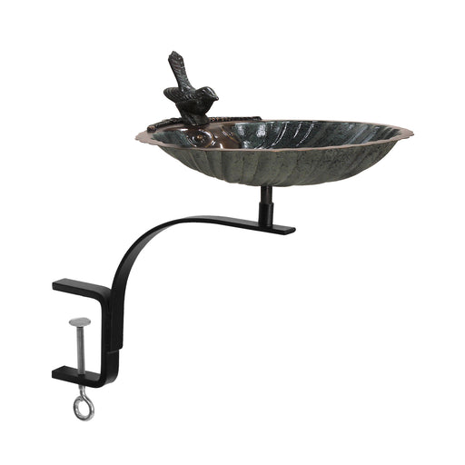 Achla Designs Scallop Shell Birdbath with Rail Mount Bracket