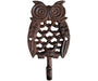 Owl Single Hook Cast Iron Antique Brown