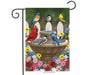 Bird Bath Gathering Garden Flag