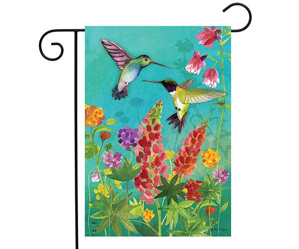 Hummingbird Greeting Garden Flag