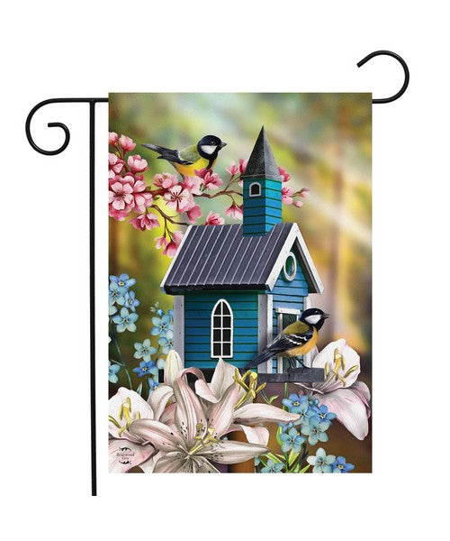 Peaceful Bird House Garden Flag