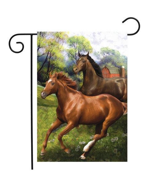 Galloping Horses Garden Flags