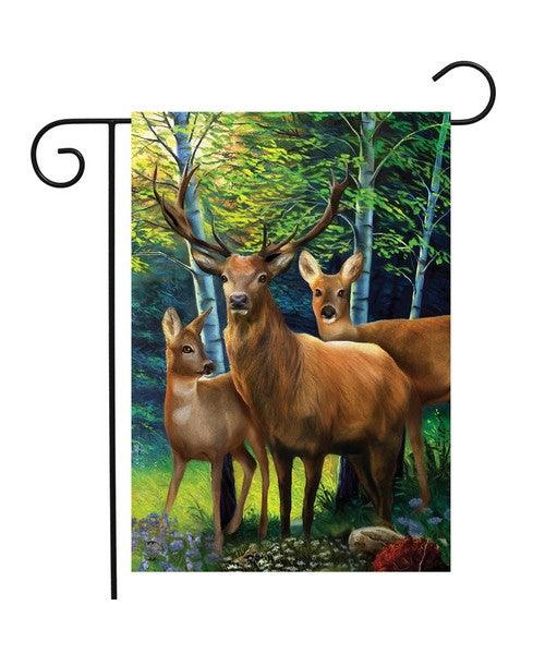 Deer Family Garden Flag