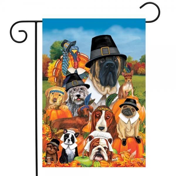 Give Thanks Dogs Garden Flag