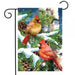 Snowy Cardinals Garden Flag